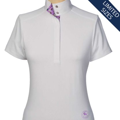"Cheval" Ladies Straight Collar European Short Sleeve Talent Yarn Shirt