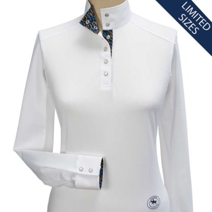"Swirl" Ladies Straight Collar Long Sleeve Talent Yarn Shirt