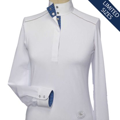 "Figaro" Ladies Talent Yarn Straight Collar Show Shirt With Shoulder Piping