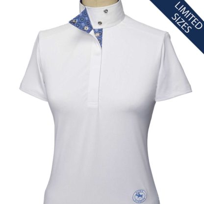 "Flora" Ladies Wrap Collar Short Sleeve Talent Yarn Shirt