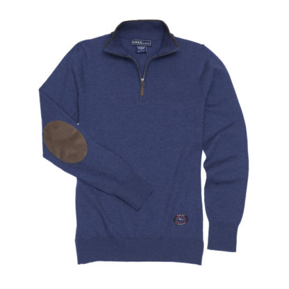Dark Blue "Trey" Quarter‑Zip Sweater
