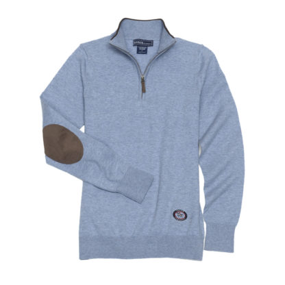 Light Blue "Trey" Quarter‑Zip Sweater