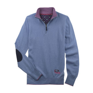 Peeps Light Denim Trey Quarter-Zip Sweater