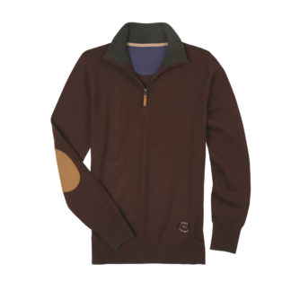 Brown Trey Quarter-Zip Sweater