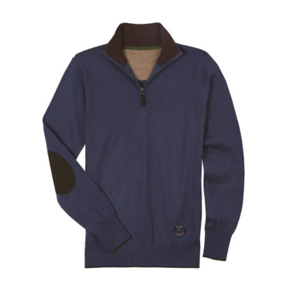 Denim Trey Quarter-Zip Sweater