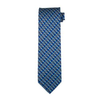 Mens Tie with Blue Stirrups motif