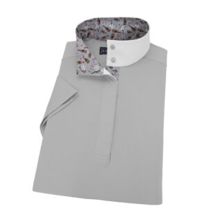 Grey Short Sleeve Performance with Champagne Trim